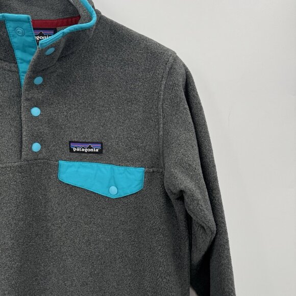 Patagonia Women's Lightweight Synchilla Snap-T Fleece Pullover XS Gray/Blue - Picture 4 of 7